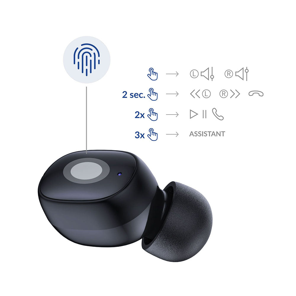 Handsfree Bluetooth 3MK FlowBuds, TWS, Черен