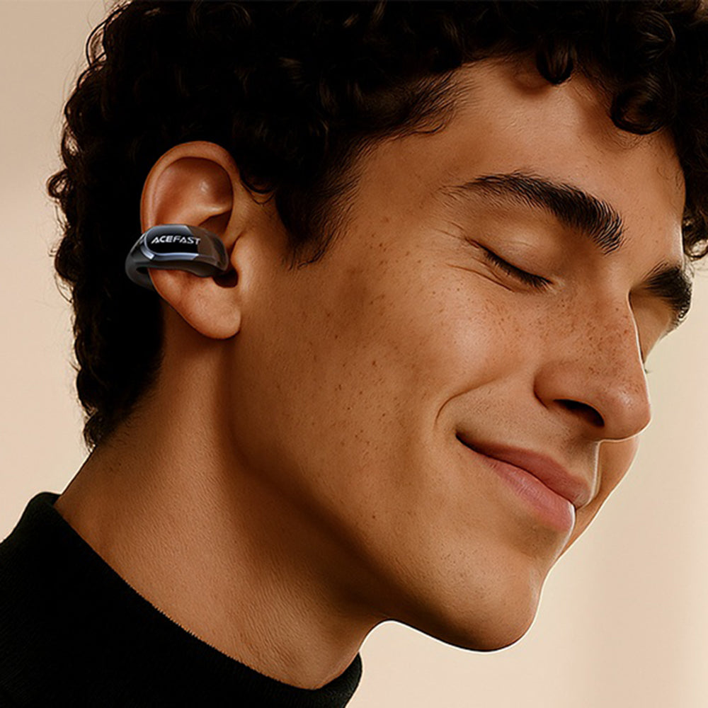 Handsfree Bluetooth Acefast Aceclip Pro, TWS, Черен