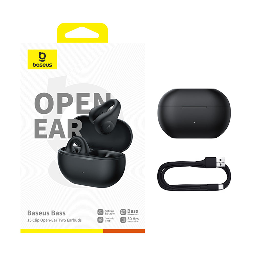 Handsfree Bluetooth Baseus Bass 15 Clip, TWS, Черен A00079500113-00