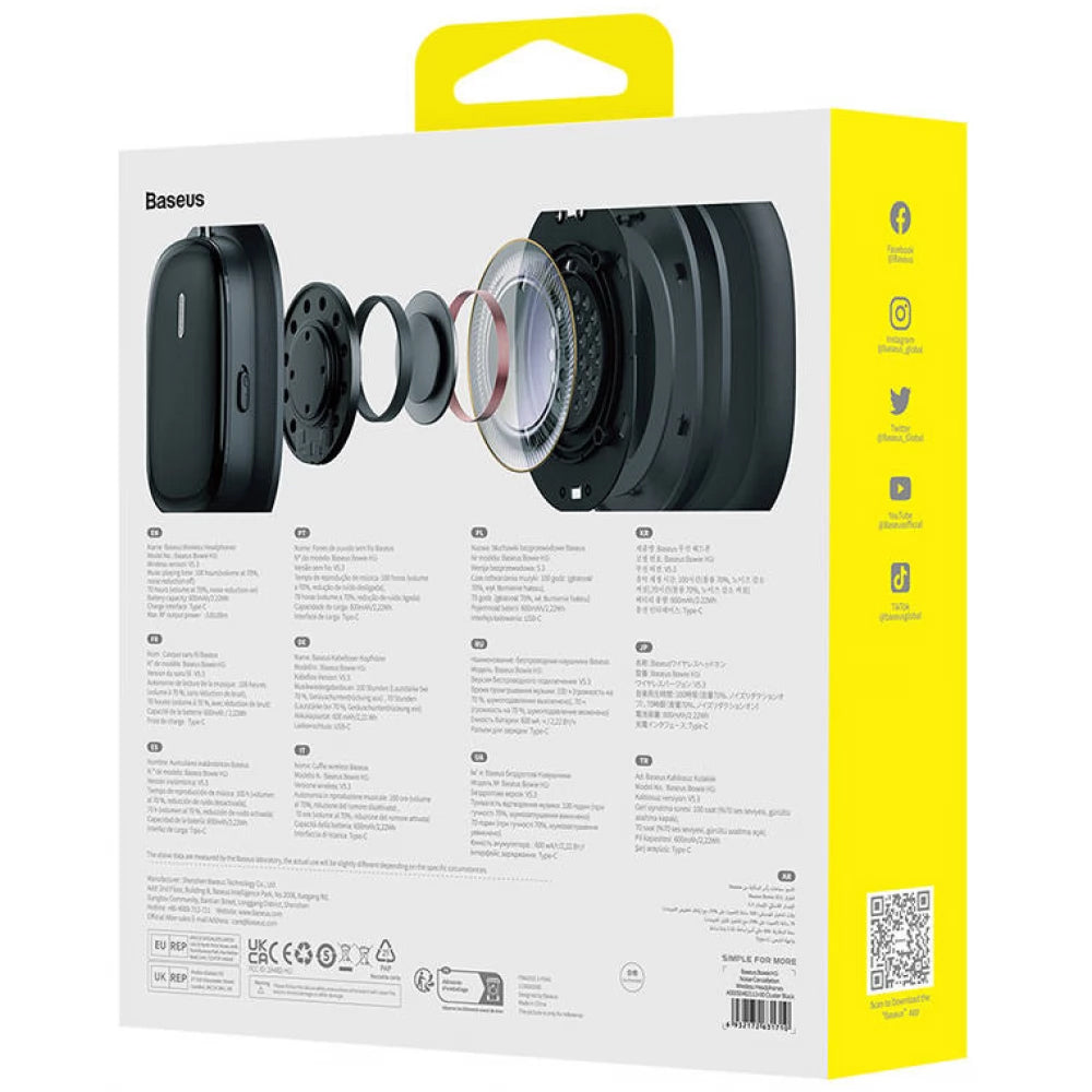 Handsfree Bluetooth Baseus Bowie H1i, A2DP, ANC, Черен A00050402113-00