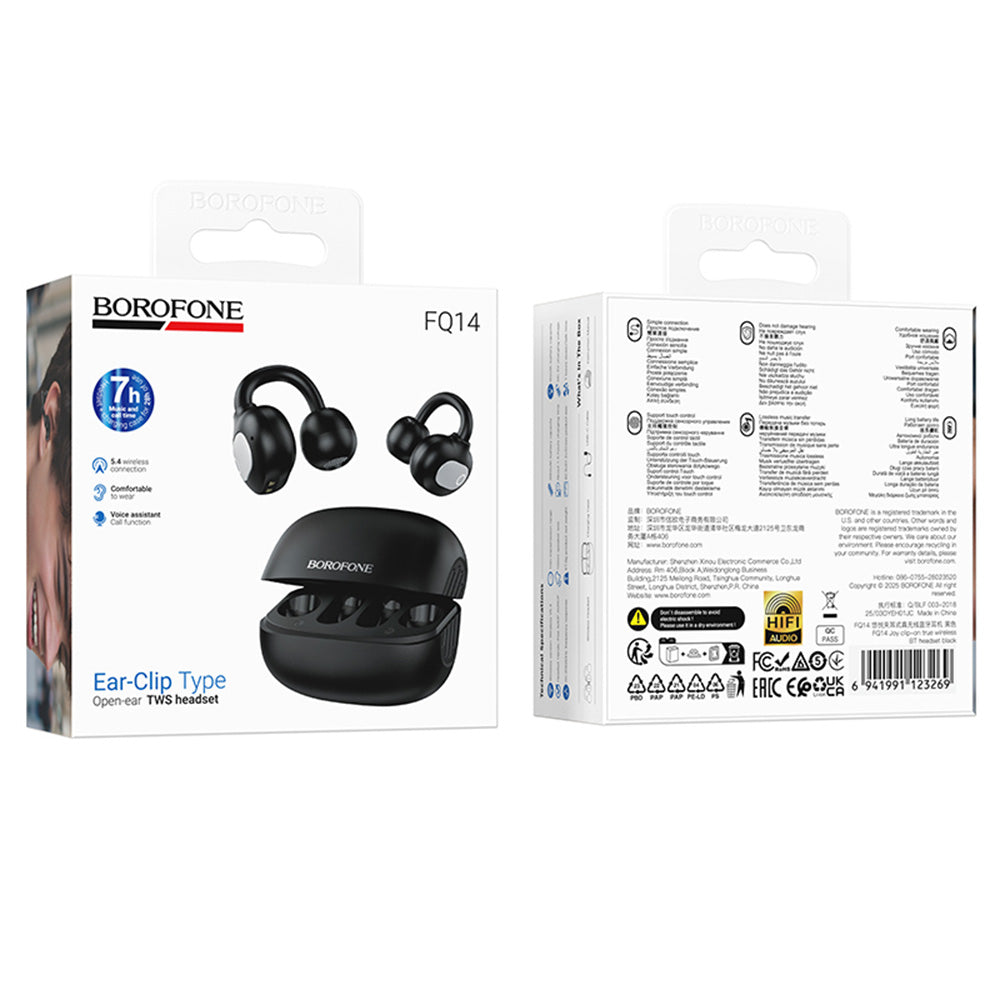 Handsfree Bluetooth Borofone FQ14 Joy, TWS, Черен