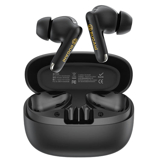 Безжични слушалки Bluetooth Bugani Freebuds B20, TWS, ANC, Черен