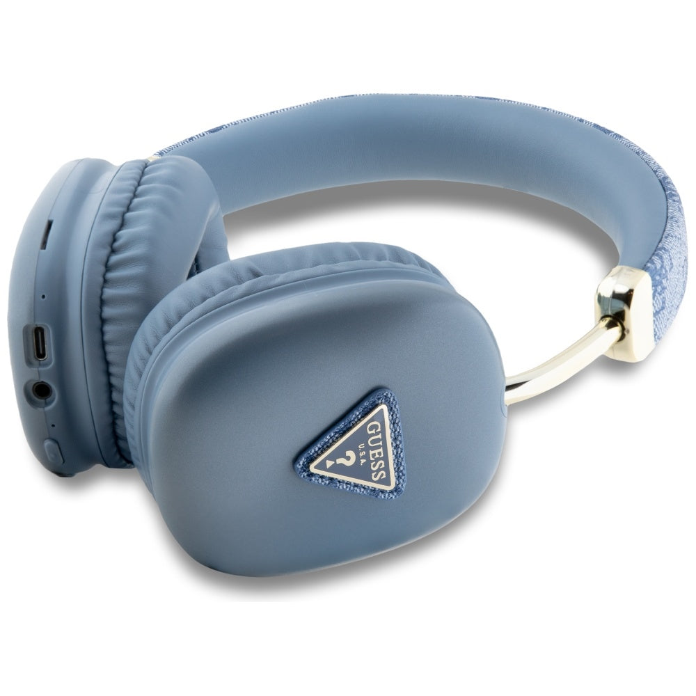 Handsfree Bluetooth Guess 4G Gold Triangle Logo, A2DP, Син