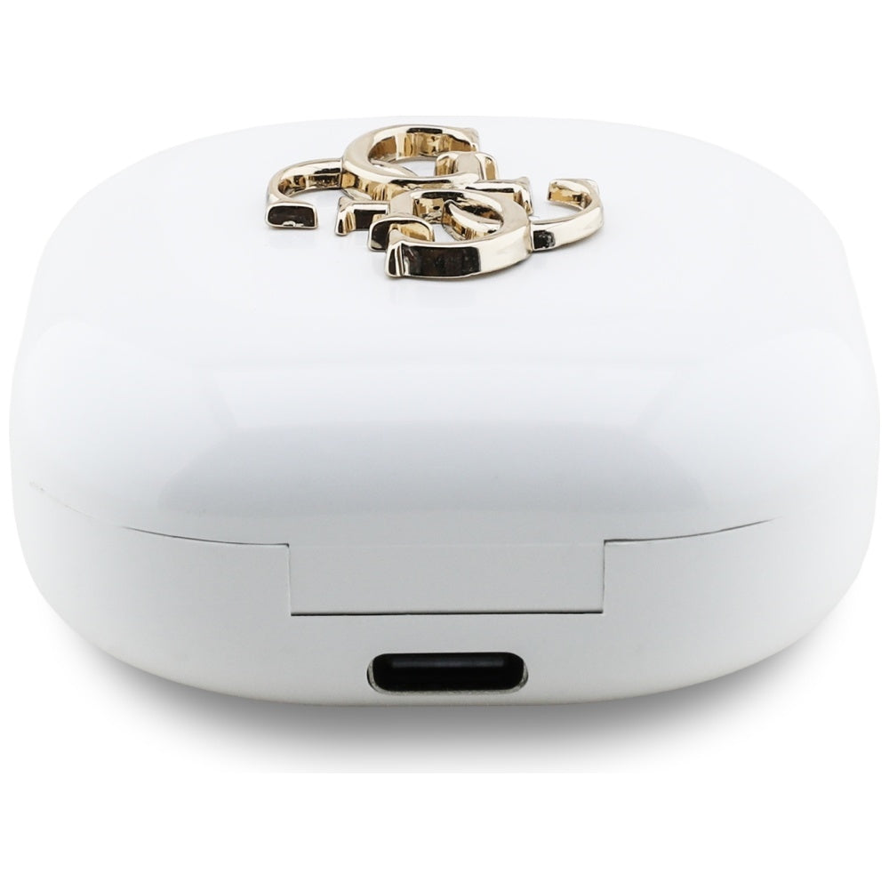 Handsfree Bluetooth Guess 4G Metal Logo, TWS, Бял