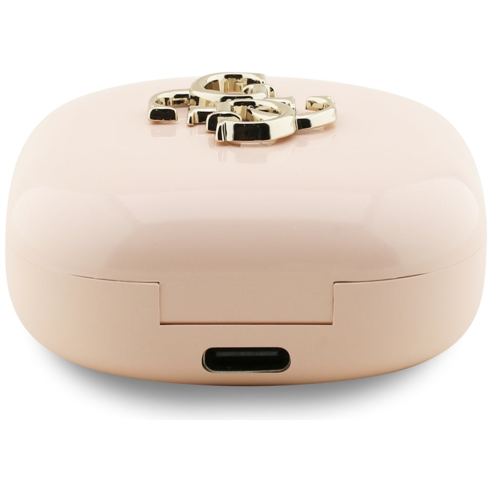 Handsfree Bluetooth Guess 4G Metal Logo, TWS, Розов