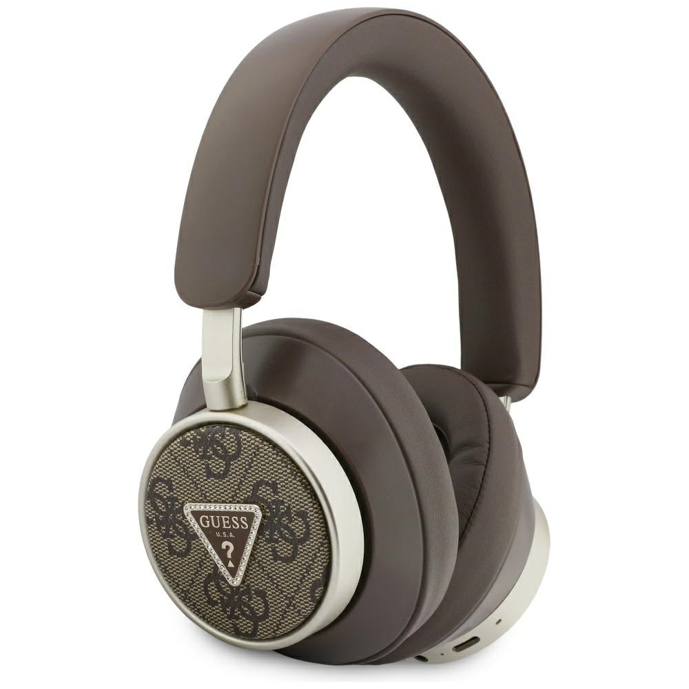 Handsfree Bluetooth Guess 4G Gold Triangle Logo, A2DP, Кафяв