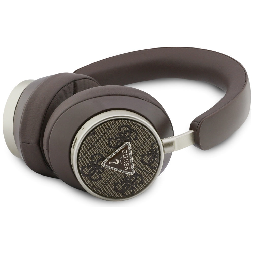 Handsfree Bluetooth Guess 4G Gold Triangle Logo, A2DP, Кафяв