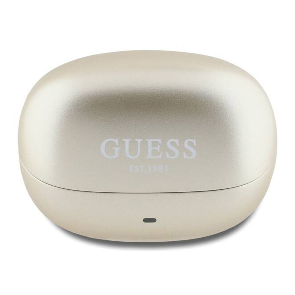 Handsfree Bluetooth Guess Capsule Printed Logo, TWS, ANC, Златист