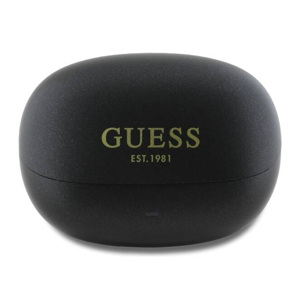 Handsfree Bluetooth Guess Capsule Printed Logo, TWS, ANC, Черен