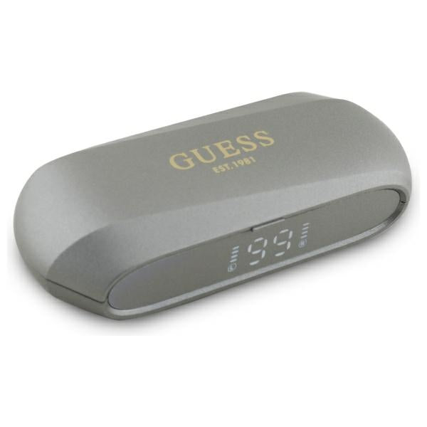 Handsfree Bluetooth Guess с удължено металическо лого, TWS, Сив