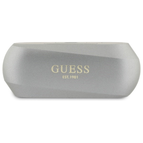 Handsfree Bluetooth Guess с удължено металическо лого, TWS, Сив