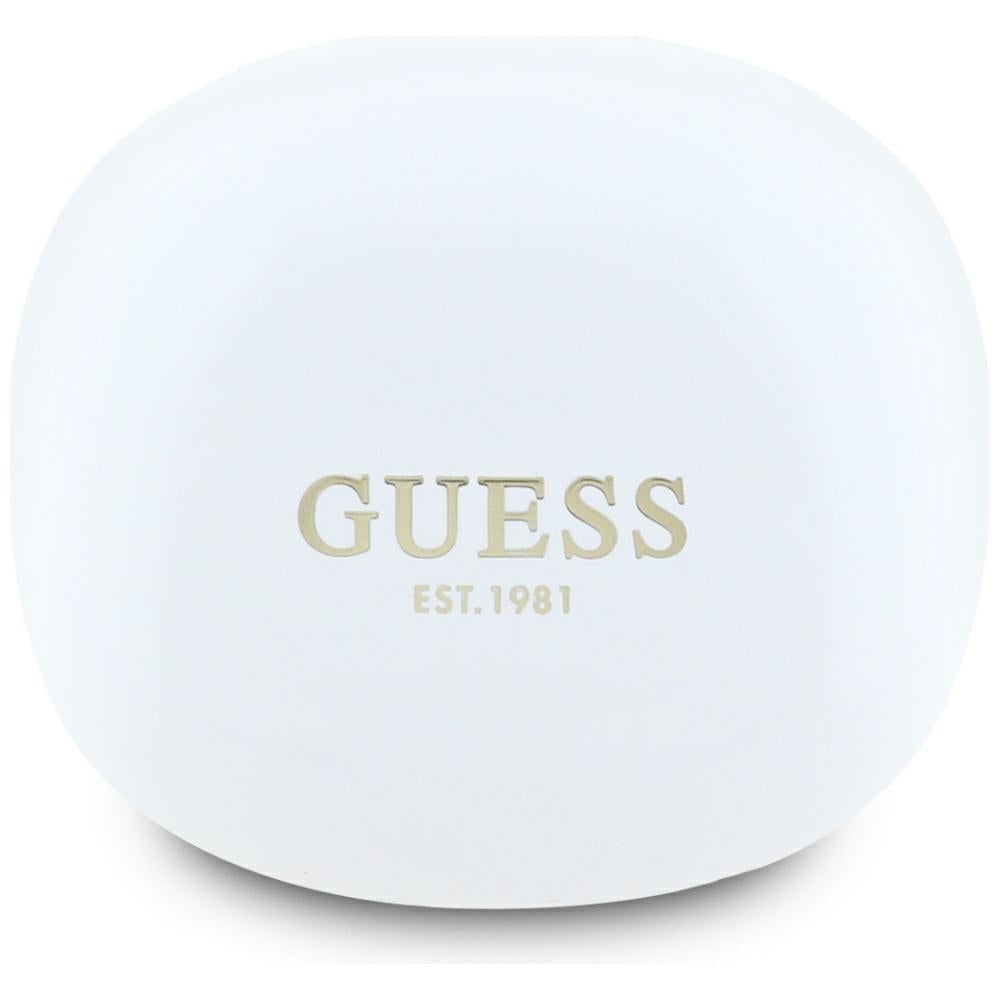 Handsfree Bluetooth Guess Flat Classic Logo Electroplated, TWS, Бял