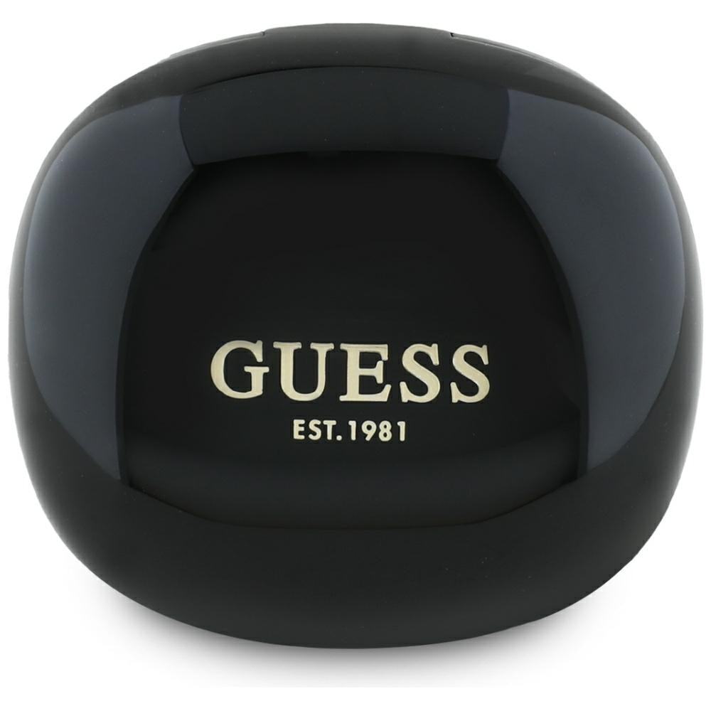 Handsfree Bluetooth Guess Flat Classic Logo Electroplated, TWS, Черен
