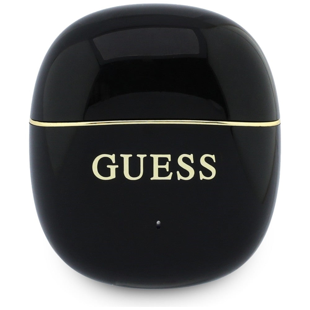 Безжични слушалки Bluetooth Guess Glossy Gold Line Classic, TWS, Черен
