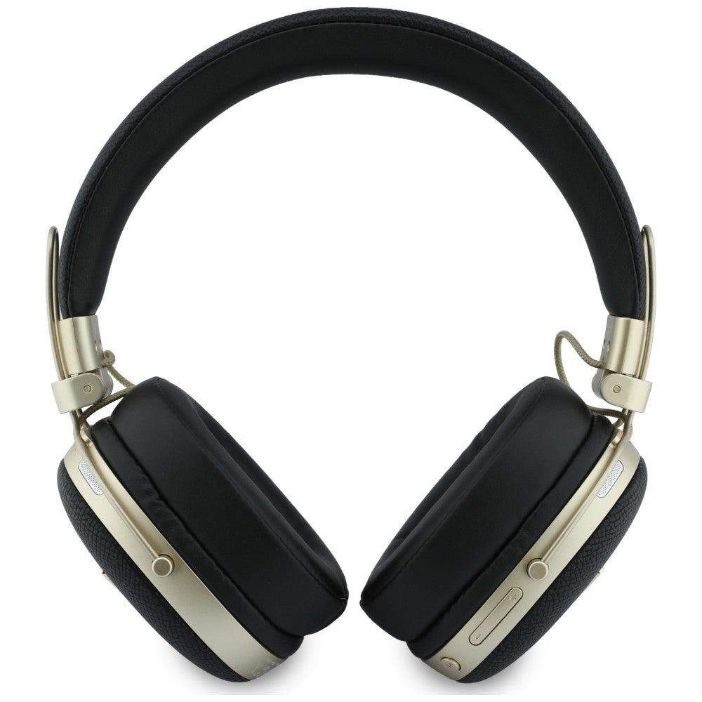 Безжични слушалки Bluetooth Guess с лого на триъгълник с текстура, A2DP, черни