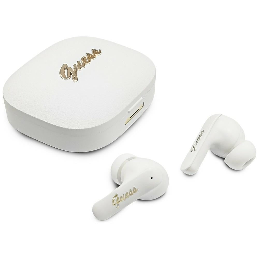 Handsfree Bluetooth Guess Script Metal Logo, TWS, Бял