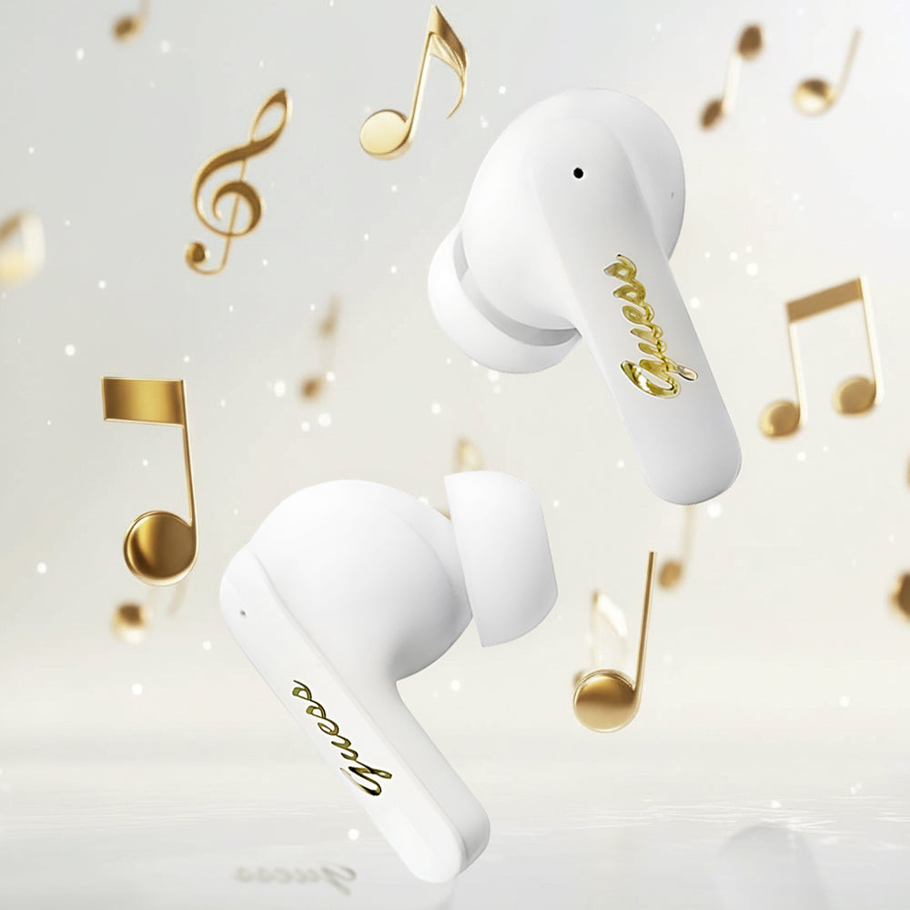 Handsfree Bluetooth Guess Script Metal Logo, TWS, Бял