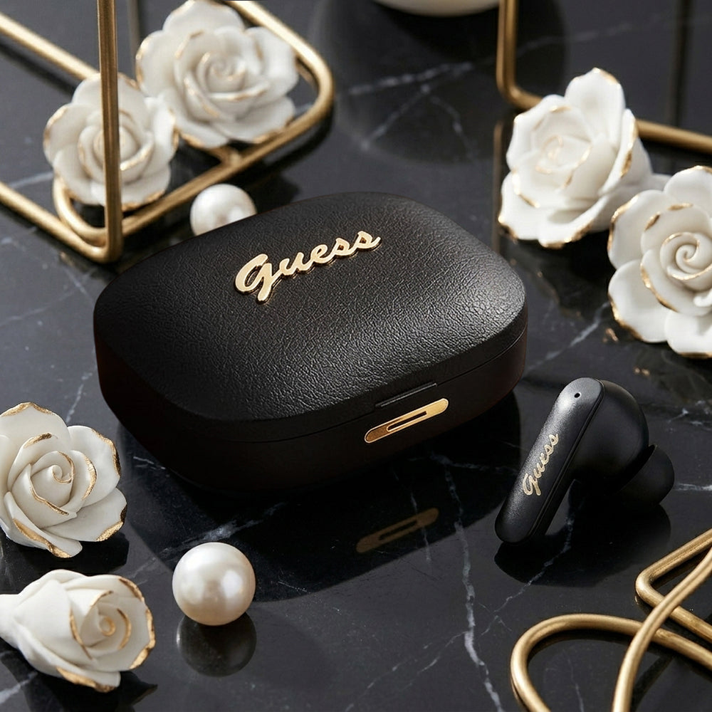Handsfree Bluetooth Guess Script Metal Logo, TWS, Бял