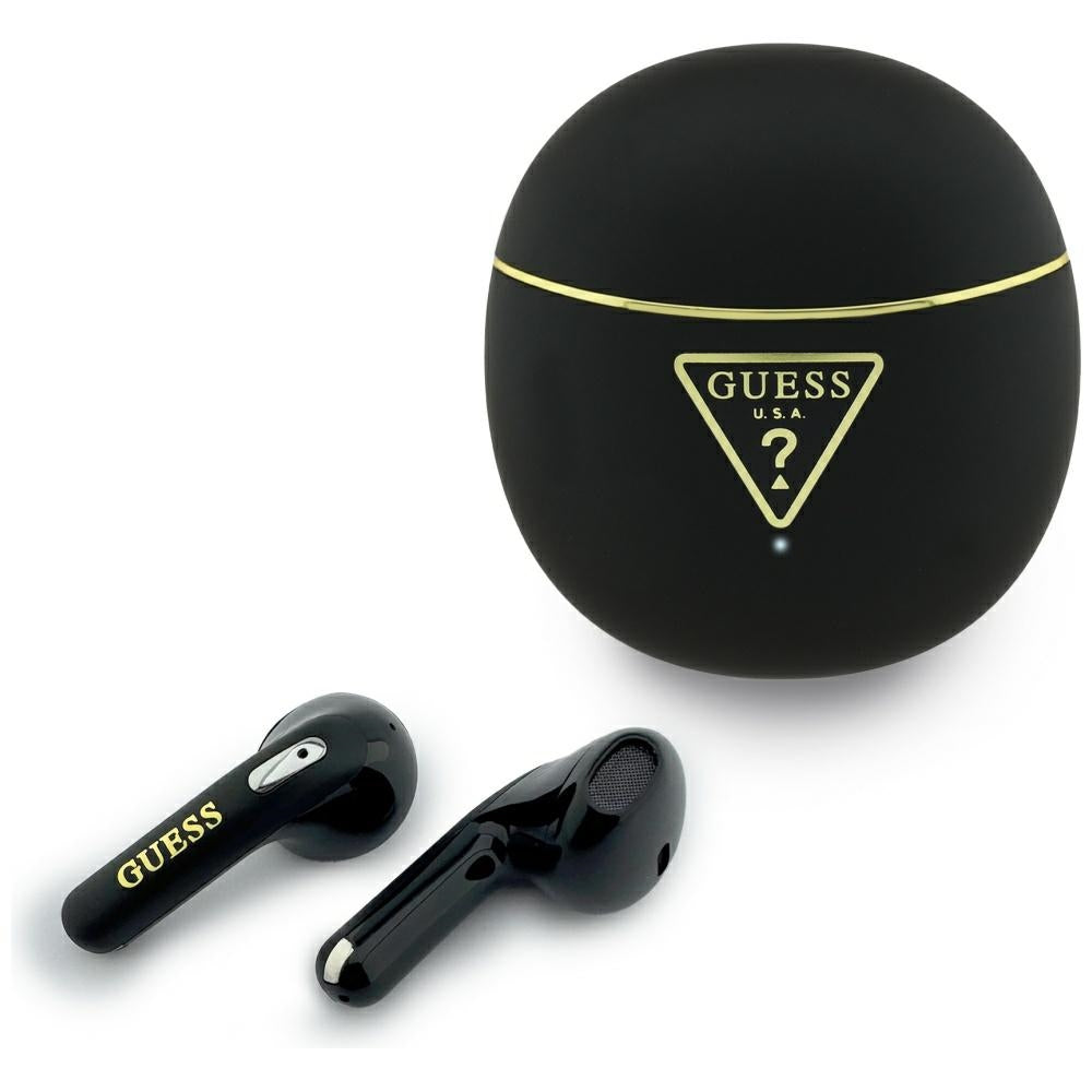 Handsfree Bluetooth Guess Script Print, TWS, Черен