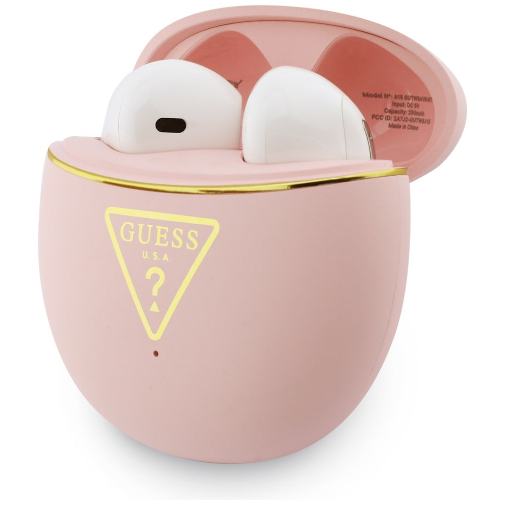 Handsfree Bluetooth Guess Script Print, TWS, Розов