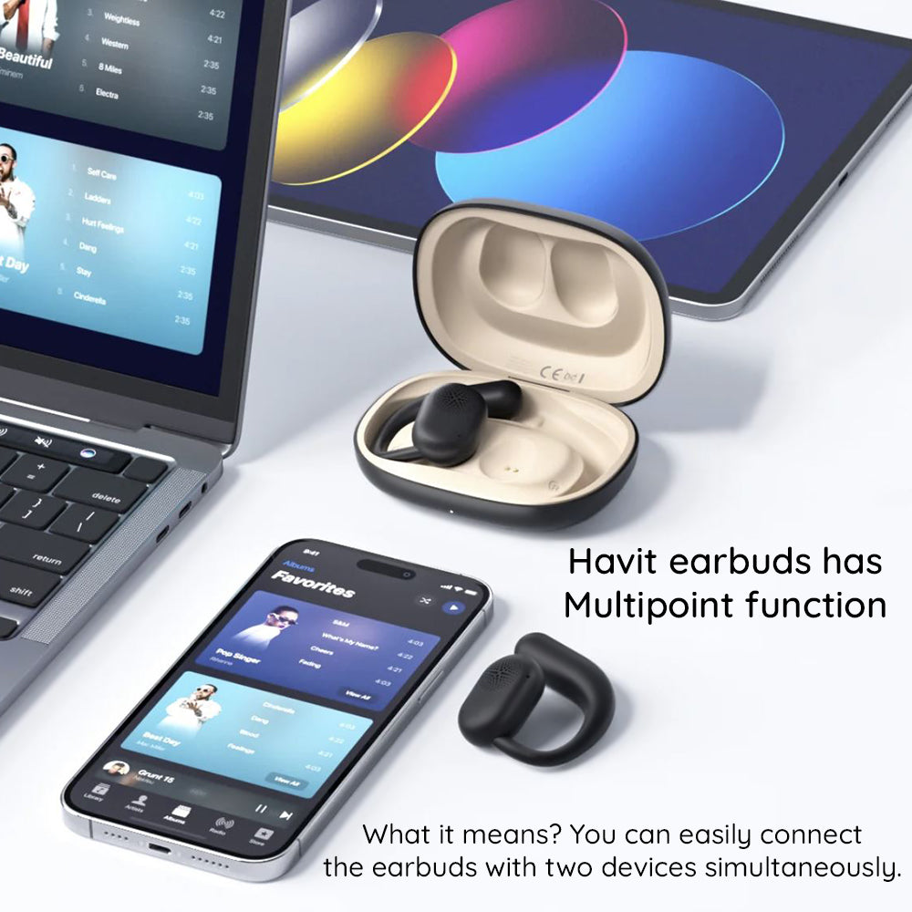 Handsfree Bluetooth HAVIT OWS914, TWS, Бежов