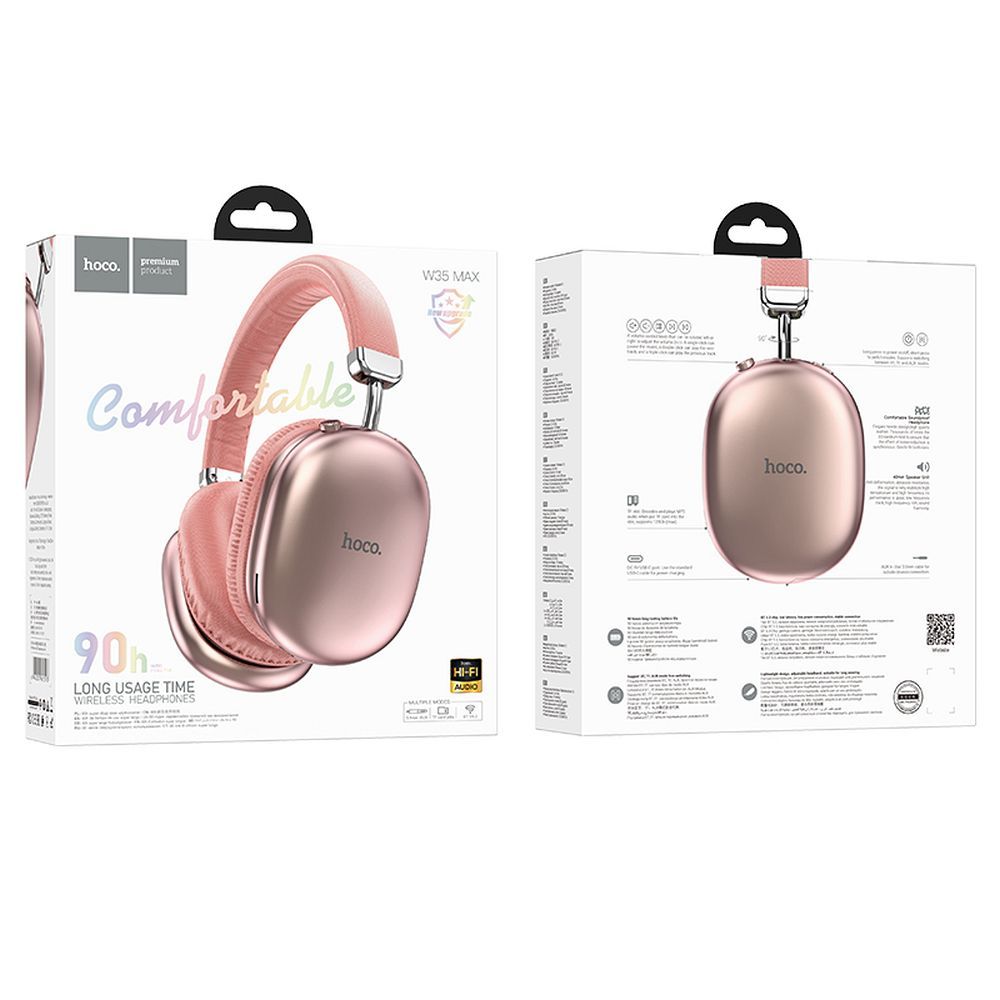 Handsfree Bluetooth HOCO W35 Max, A2DP, Розов