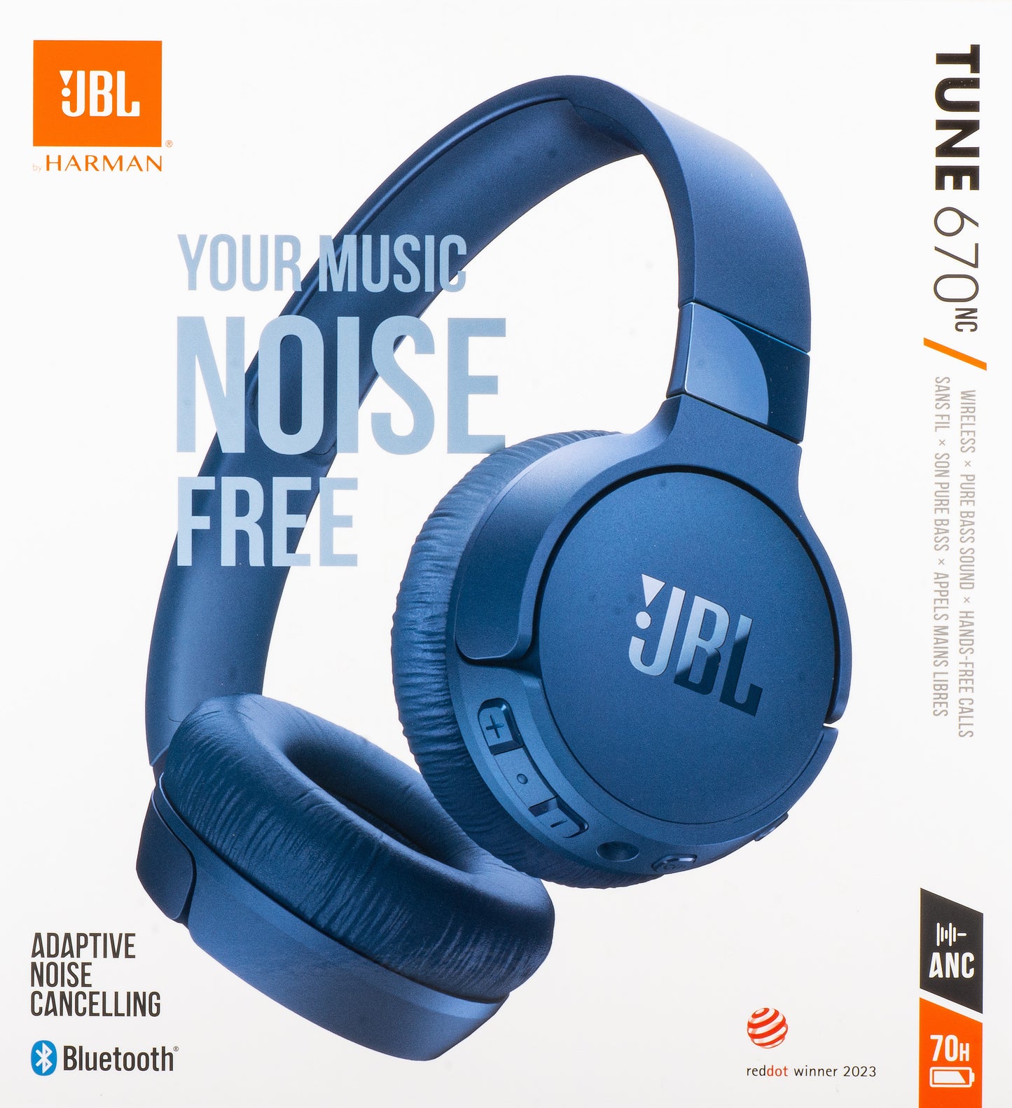 Handsfree Bluetooth JBL Tune 670NC, MultiPoint, A2DP, ANC, Син JBLT670NCBLUAP