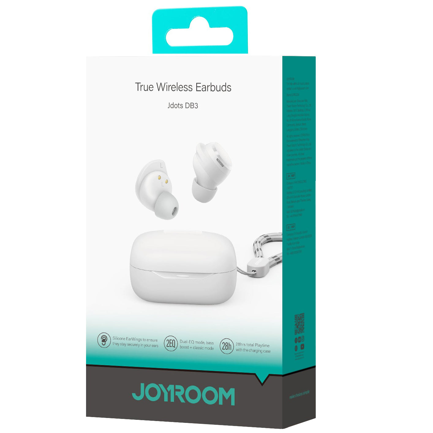 Безжични слушалки Bluetooth Joyroom Jdots JR-DB3, TWS, бели