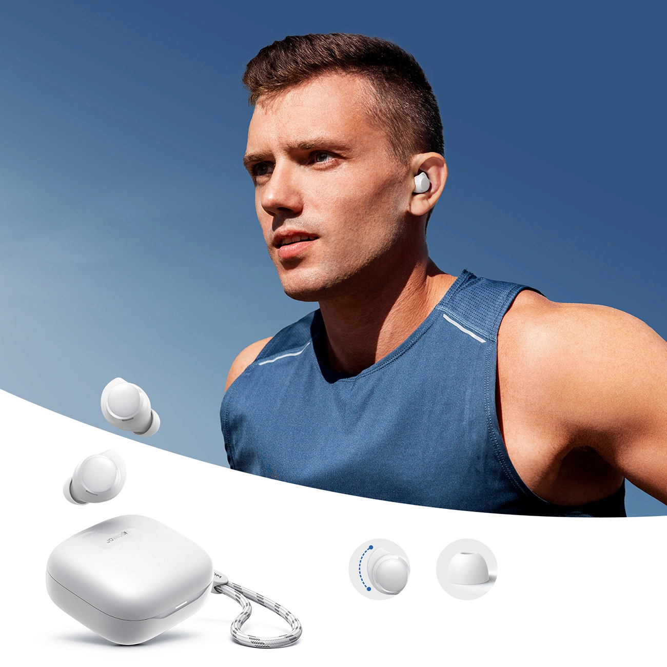 Безжични слушалки Bluetooth Joyroom Jdots JR-DB3, TWS, бели