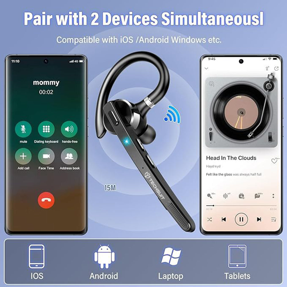 Handsfree Bluetooth Techsuit G9 TalkZen, A2DP, Черен