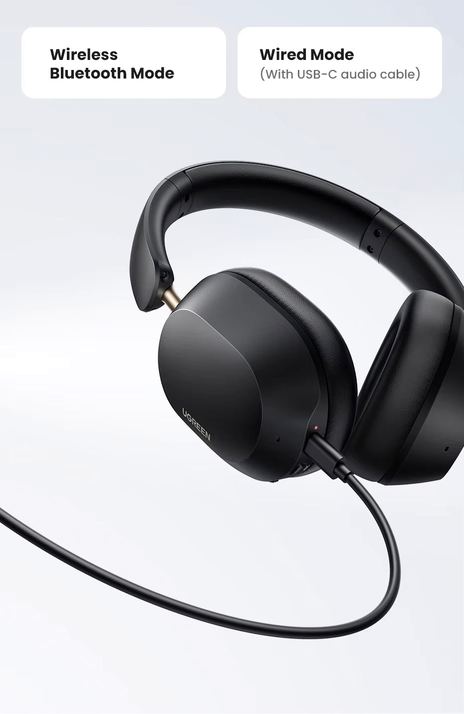 Handsfree Bluetooth UGREEN HiTune Max5C HP203, A2DP, ANC, Черен