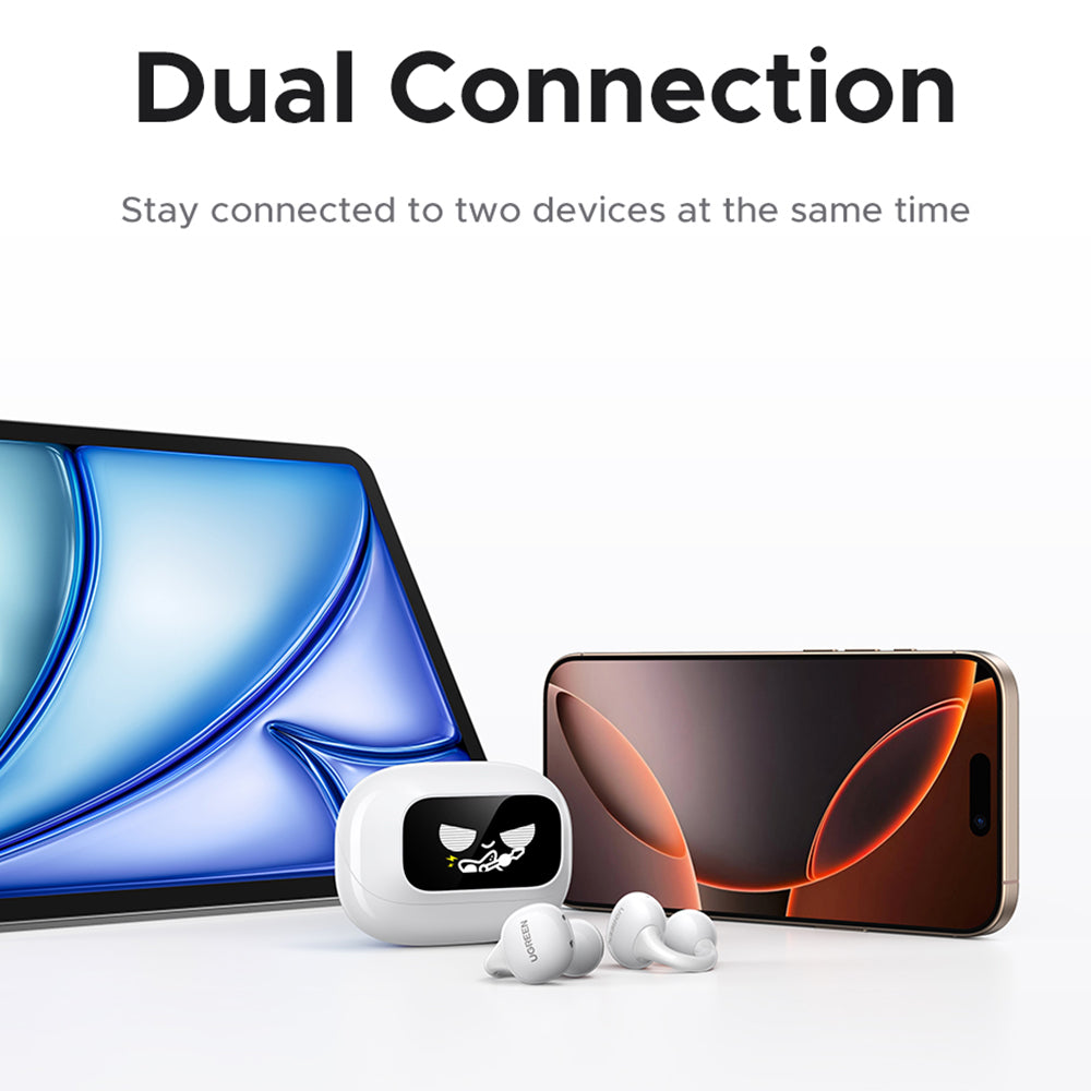 Handsfree Bluetooth UGREEN S6 ClipBuds Magic WS208, TWS, Бял