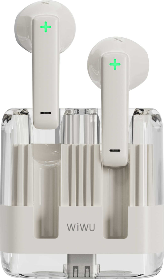 Bluetooth хендсфри WiWu T21, TWS, бял