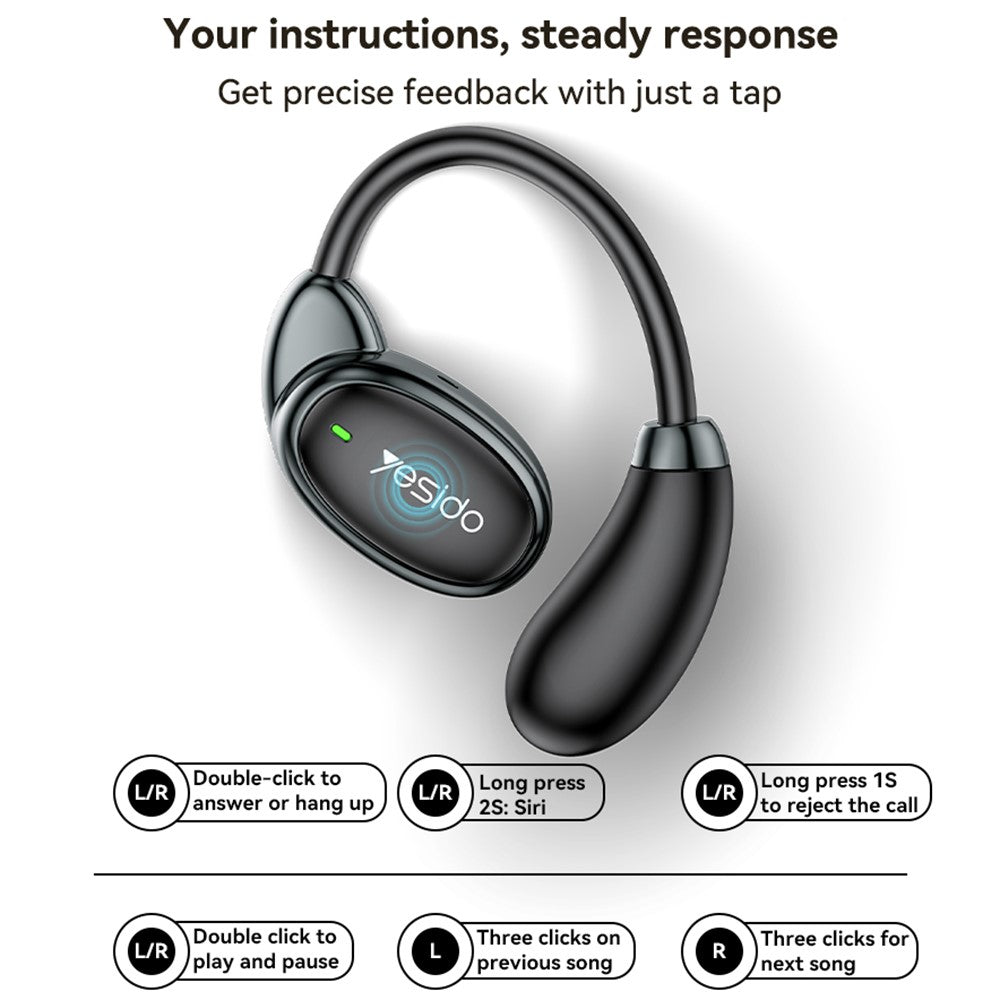 Handsfree Bluetooth Yesido YSP19 BL, TWS, Черен