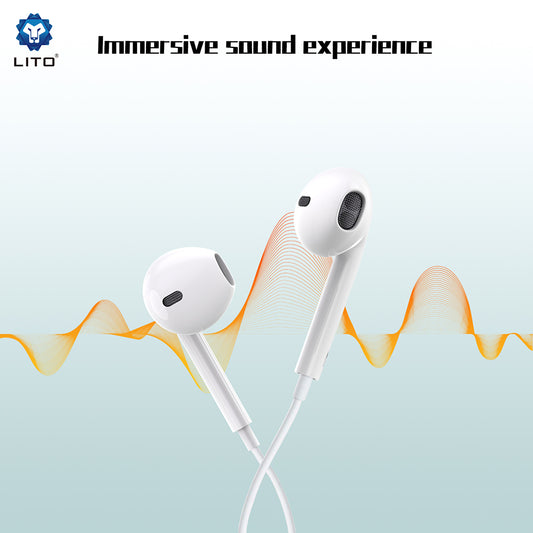 Handsfree USB-C Lito LF01T, 1.2m, Бял