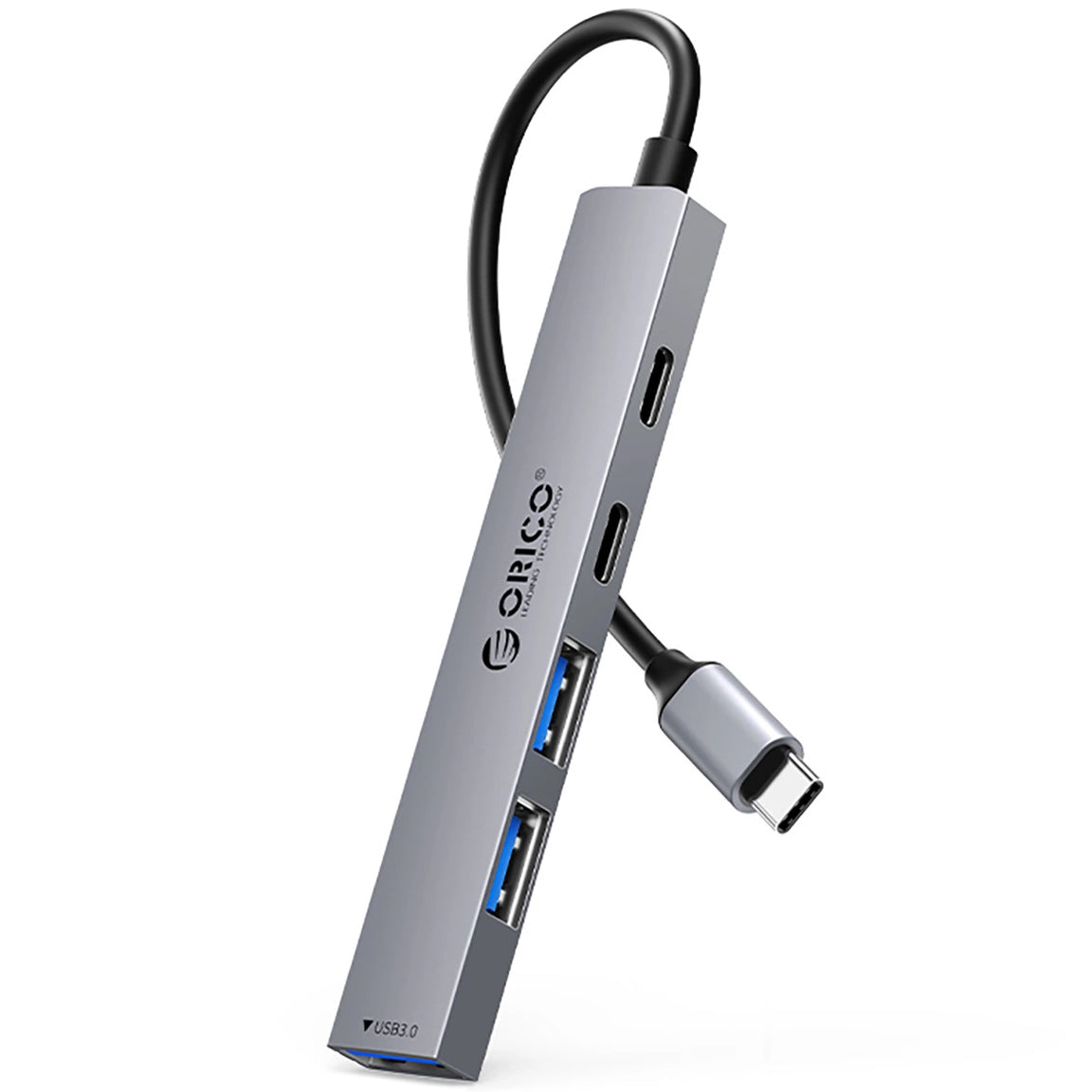 Hub USB-C Orico YSB4-U2, 1 x USB-A 3.0 - 2 x USB-A - 2 x USB-C, Сив