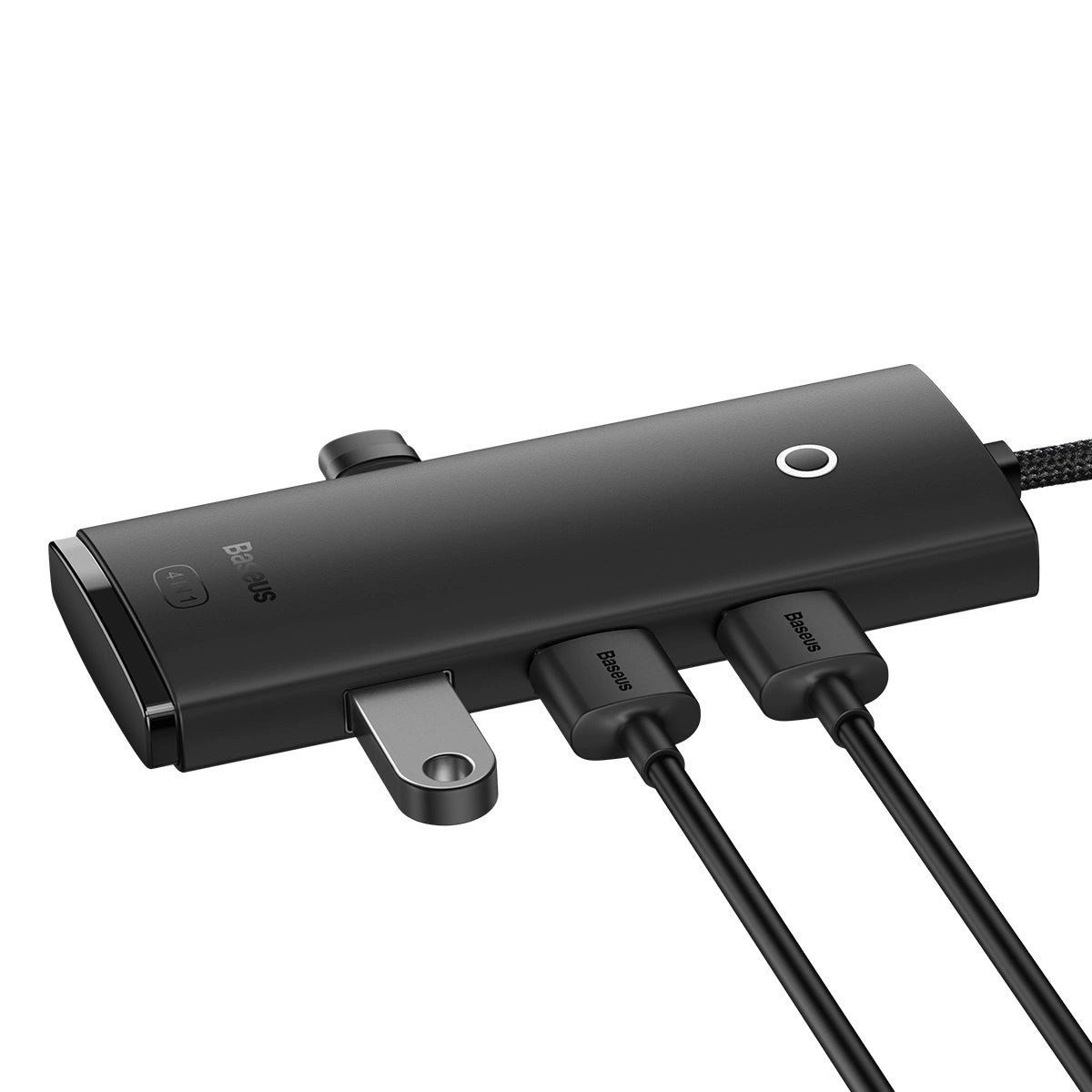 Hub USB Baseus Lite, 4 x USB-A 3.0 - 1 x USB-C, 2m, Черен WKQX030201