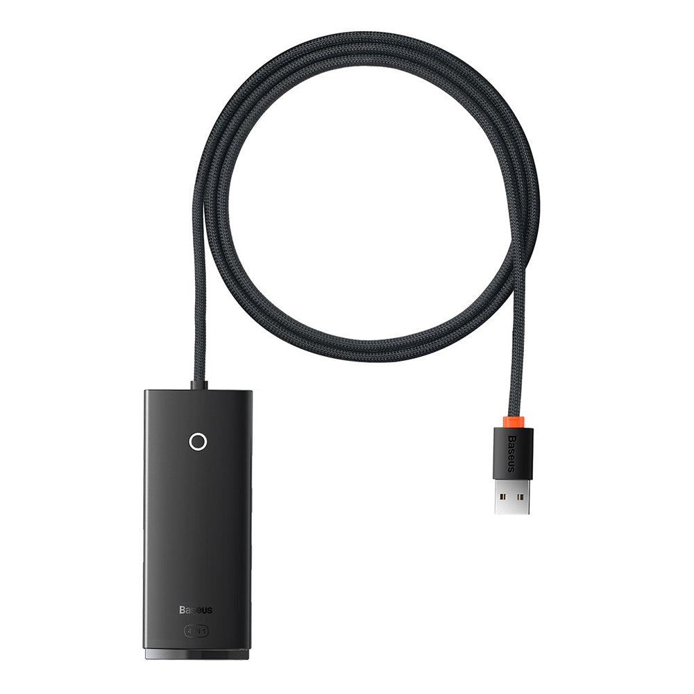 Hub USB Baseus Lite, 4 x USB-A 3.0 - 1 x USB-C, 1m, Черен WKQX030101