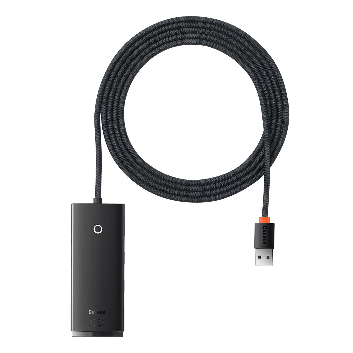 Hub USB Baseus Lite, 4 x USB-A 3.0 - 1 x USB-C, 2m, Черен WKQX030201