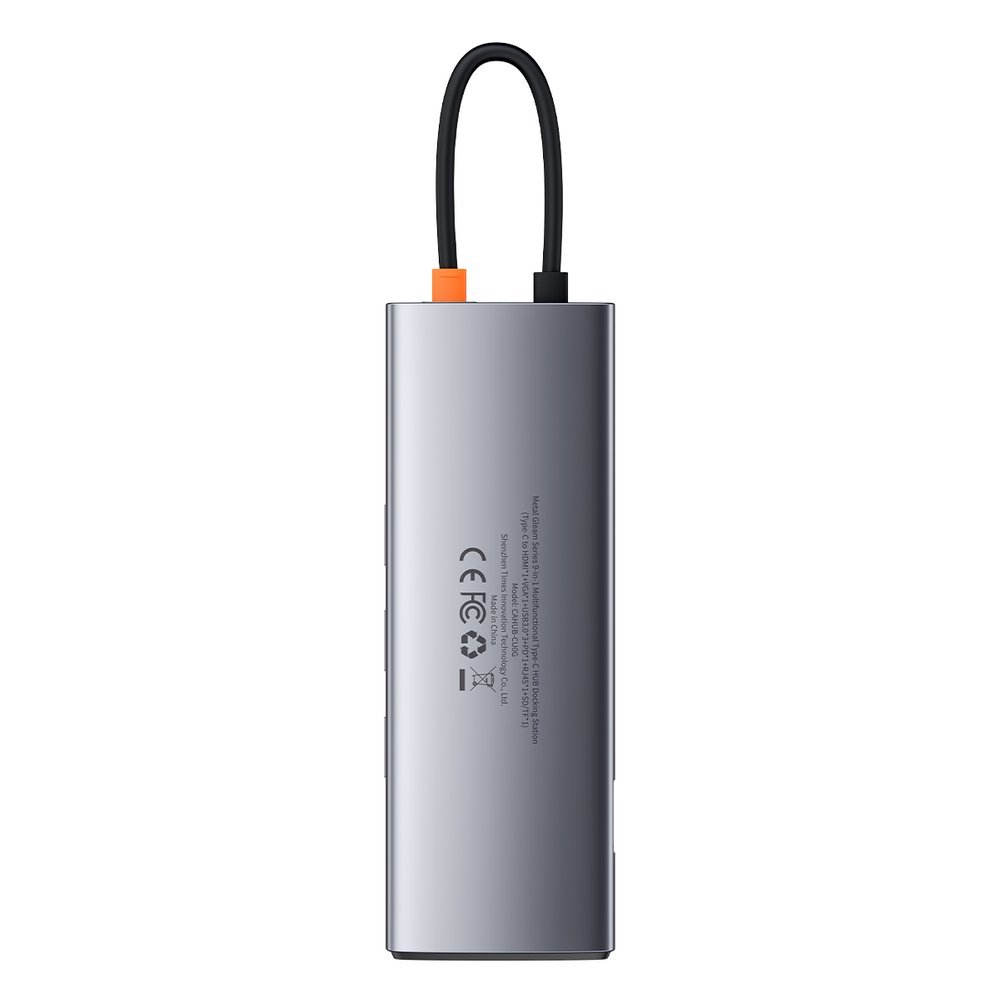Hub USB-C Baseus, 3 x USB-A 3.0 - 1 x USB-C - 1 x HDMI - 1 x VGA - 1 x RJ45 - 1 x SD - 1 x microSD, Сив CAHUB-CU0G