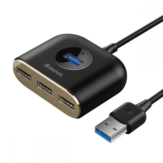USB хъб Baseus Square, 1 x USB-A 3.0 - 3 x USB-A, Черен CAHUB-AY01
