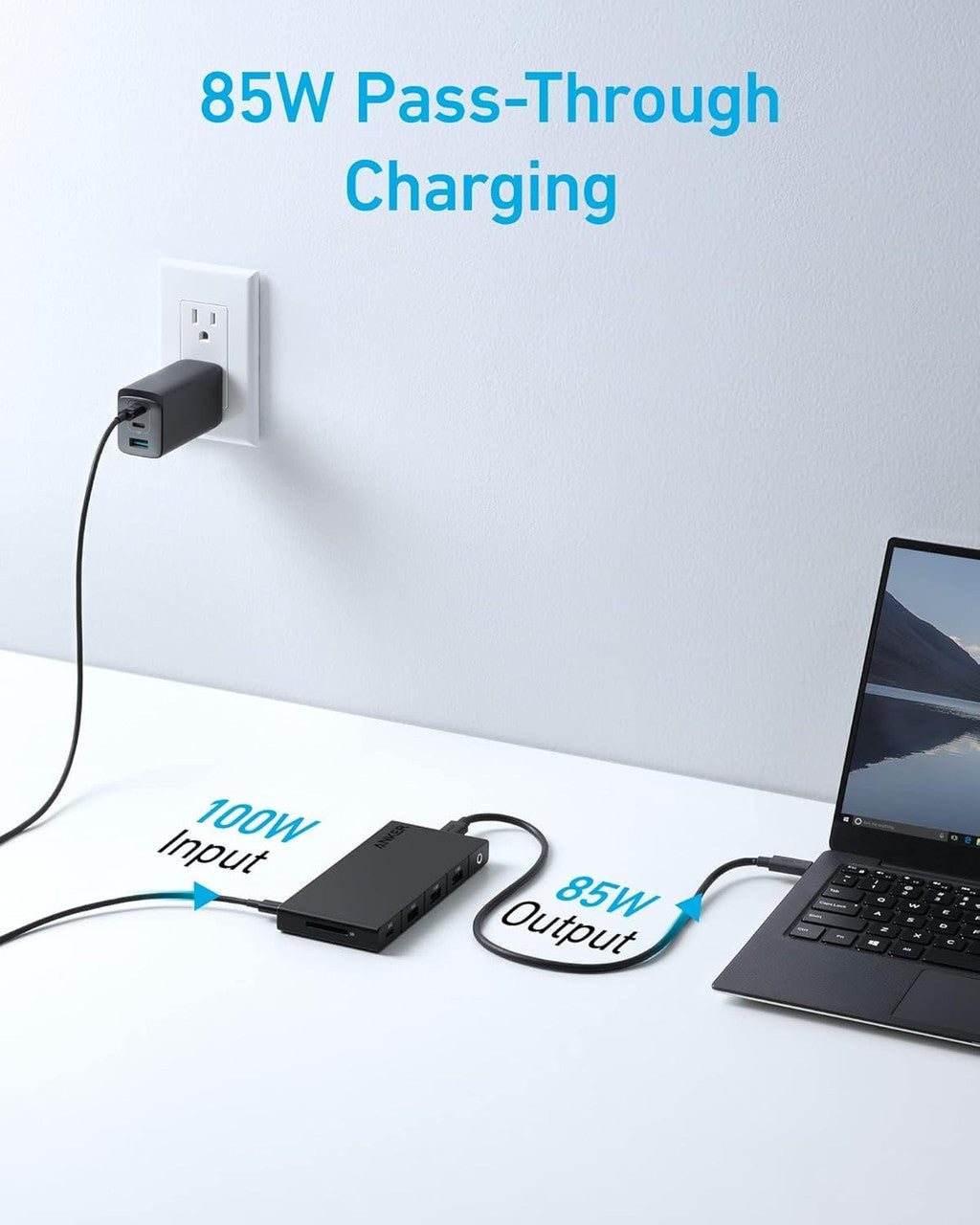 Hub USB-C Anker, 1 x USB-A 3.0 - 2 x USB-A - 3 x USB-C - 2 x HDMI - 1 x RJ45 - 1 x SD, Черен A83A2G11