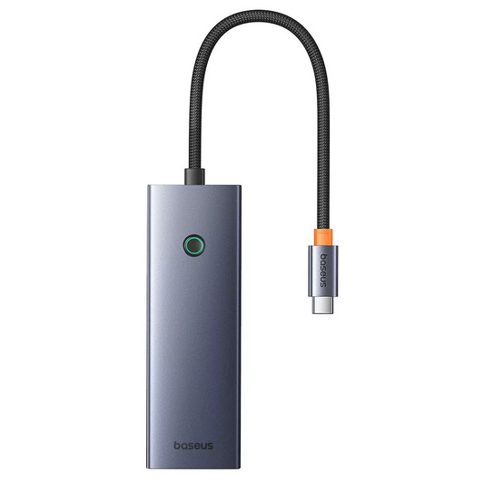 Hub USB-C Baseus UltraJoy, 3 x USB-A 3.0 - 1 x USB-C - 1 x HDMI - 1 x SD - 1 x microSD, Сив B00052803811-03