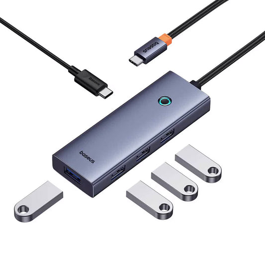 Hub USB-C Baseus UltraJoy, 4 x USB-A 3.0 - 1 x USB-C, Сив B00052801811-01