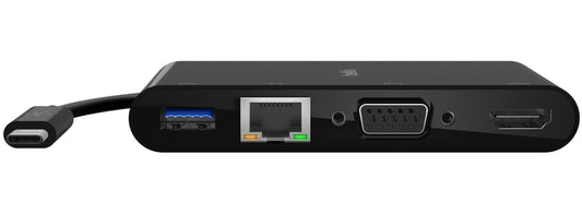 USB-C хъб Belkin Connect, 1 x USB-A 3.0 - 1 x USB-C - 1 x HDMI - 1 x VGA - 1 x RJ45, Черен AVC004btBK