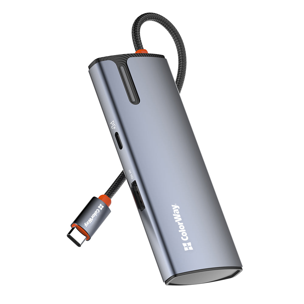 Hub USB-C ColorWay CW-HUB01, 5in1, Сребрист