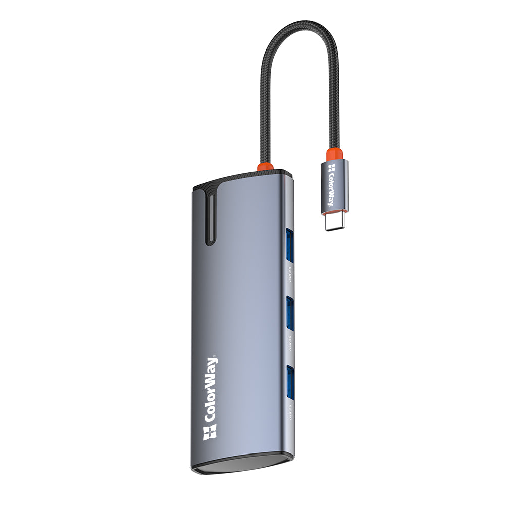 Hub USB-C ColorWay CW-HUB01, 5in1, Сребрист