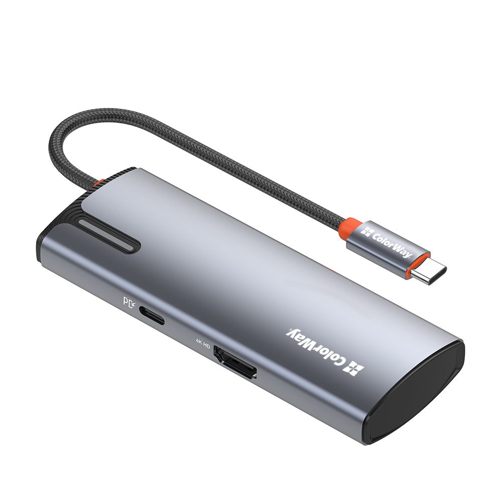 Hub USB-C ColorWay CW-HUB01, 5in1, Сребрист