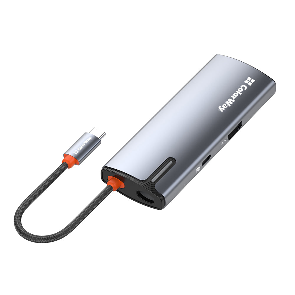 Hub USB-C ColorWay CW-HUB01, 5in1, Сребрист