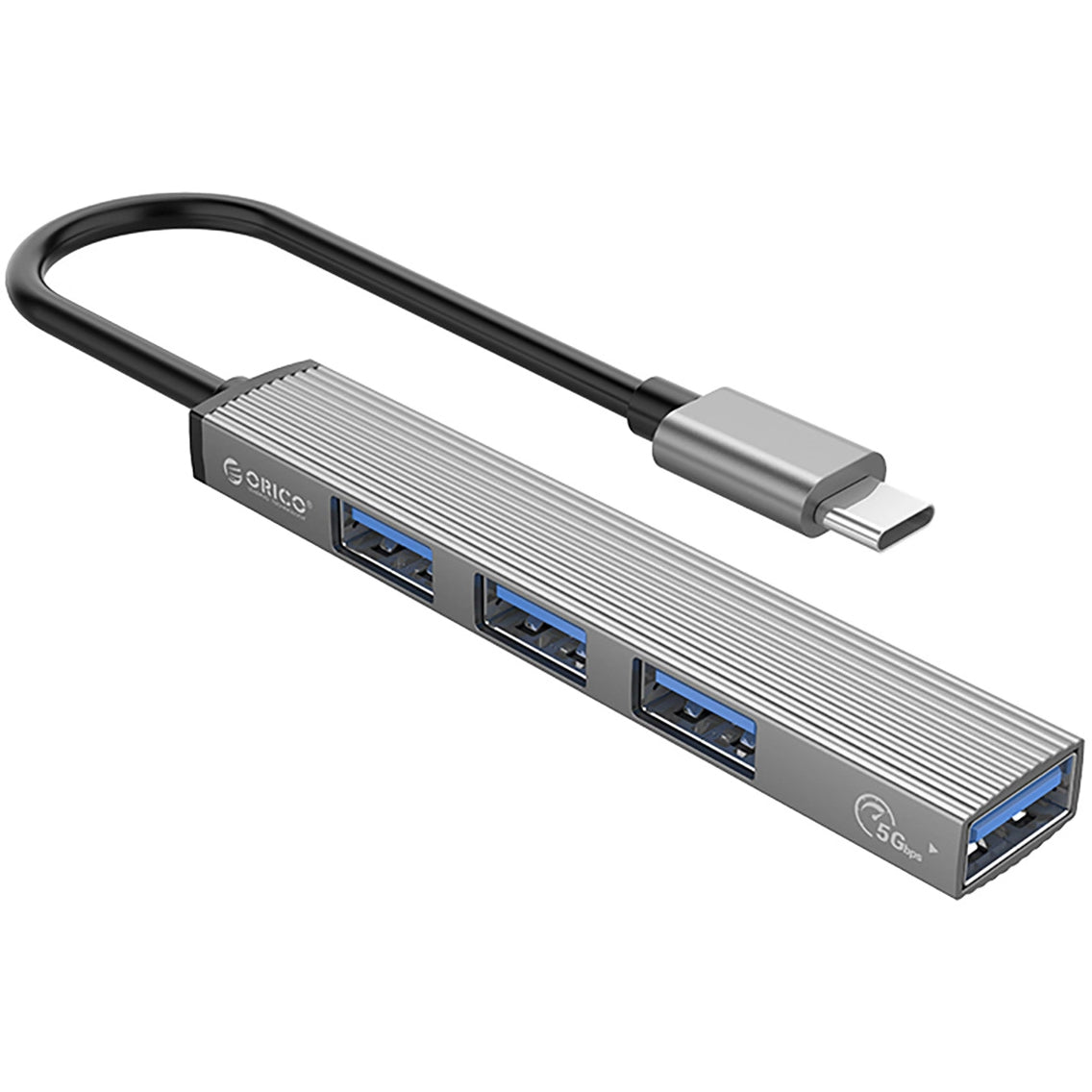 Orico AH-A13 USB-C Hub, 1 x USB-A 3.0 - 3 x USB-A, Gray